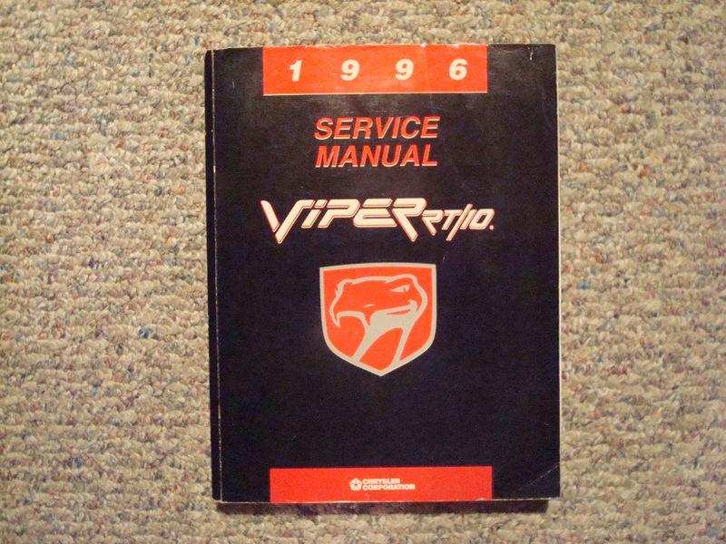 1996 chrysler/dodge viper rt/10 rt10 factory dealer work shop repair manual book