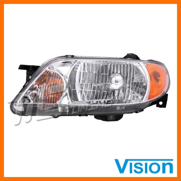 01-03 mazda protÉgÉ 4dr driver l/h side head light lamp w/aluminum bezel new 02