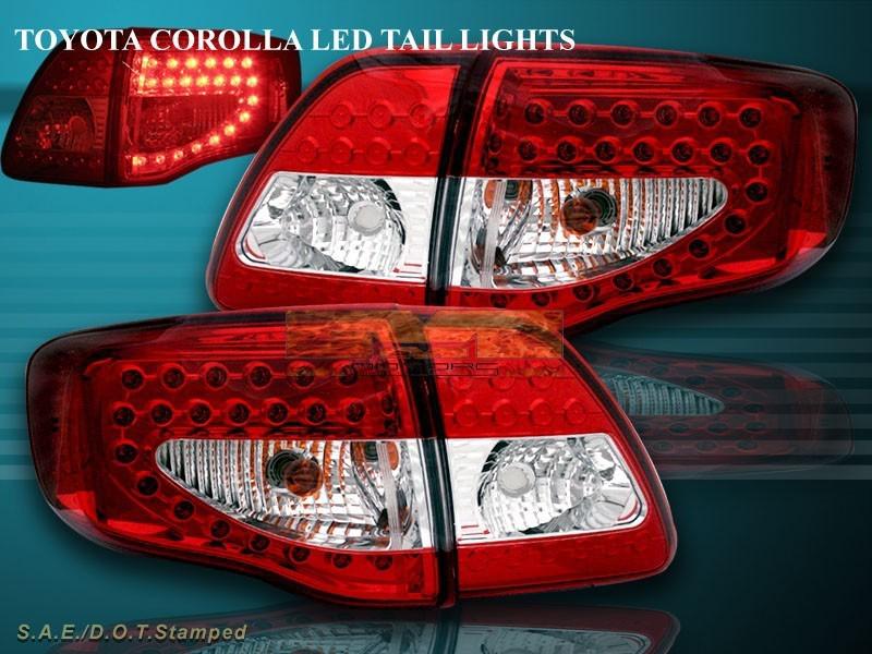 2009 2010 toyota corolla tail lights led  red clear l.e.d