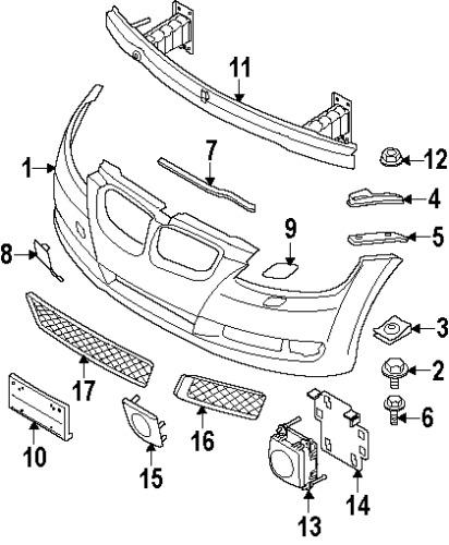 Bmw 07129904217 genuine oem factory original lower trim panel nut