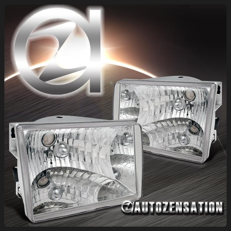 93-98 jeep grand cherokee chrome clear crystal headlights rh lh