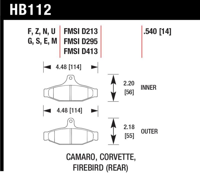 Hawk performance hb112f.540 disc brake pad