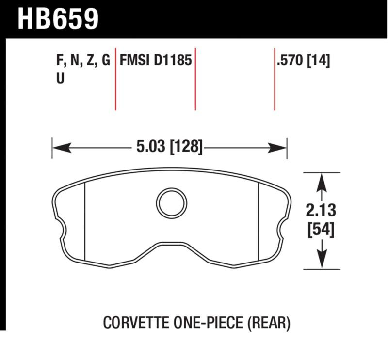 Hawk performance hb659z.570 disc brake pad 06-13 corvette corvette (canadian)