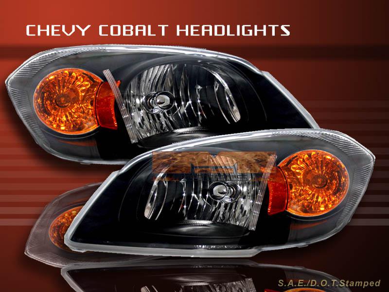 05-08 chevy cobalt headlights oe style jdm black