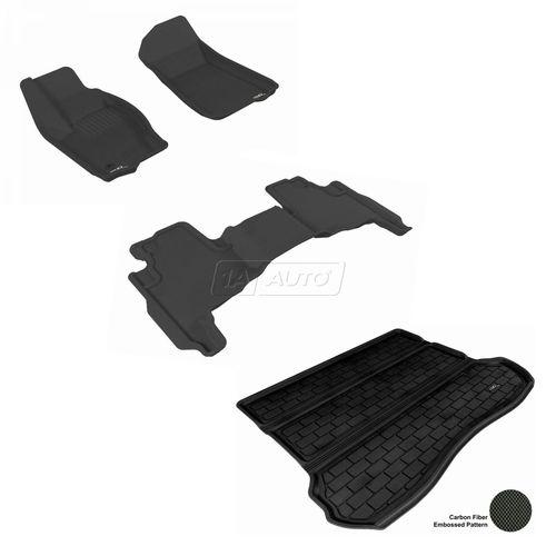 Custom fit floor liner mats black front rear cargo set for 05-10 grand cherokee