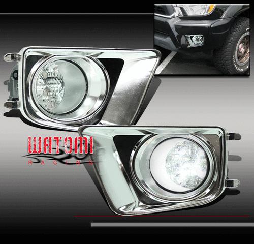 12-13 toyota tacoma pickup bumper led fog light+chrome cover+harness+switch pair