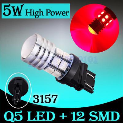 3156 3157 high power q5 12 smd 5050 red stop tail car 5w led light bulb lamp