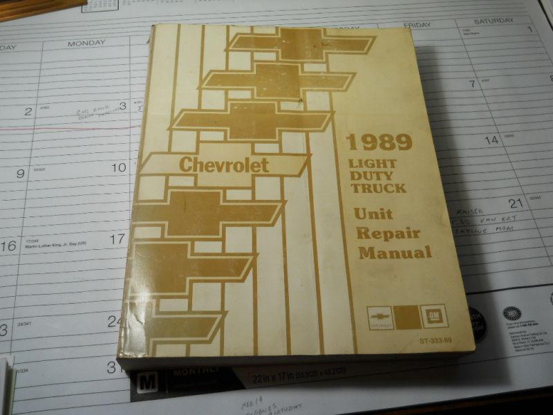 1989 chevrolet light truck factory unit repair manual