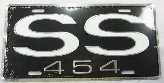 Chevrolet ss 454 license plate  super sport muscle car 