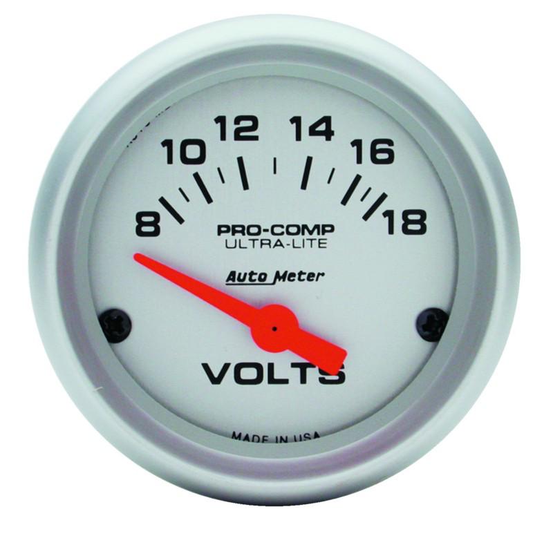 Auto meter 4391 ultra-lite; electric voltmeter gauge