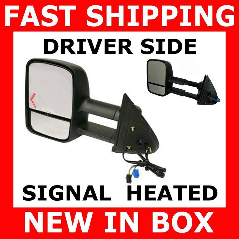 New mirror 03-07 gmc chevy truck driver left towing turn signal power heated