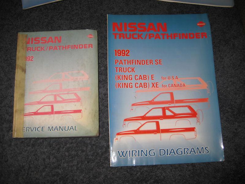 1992 nissan truck and pathfinder d21 factory repair service 1 manual set  