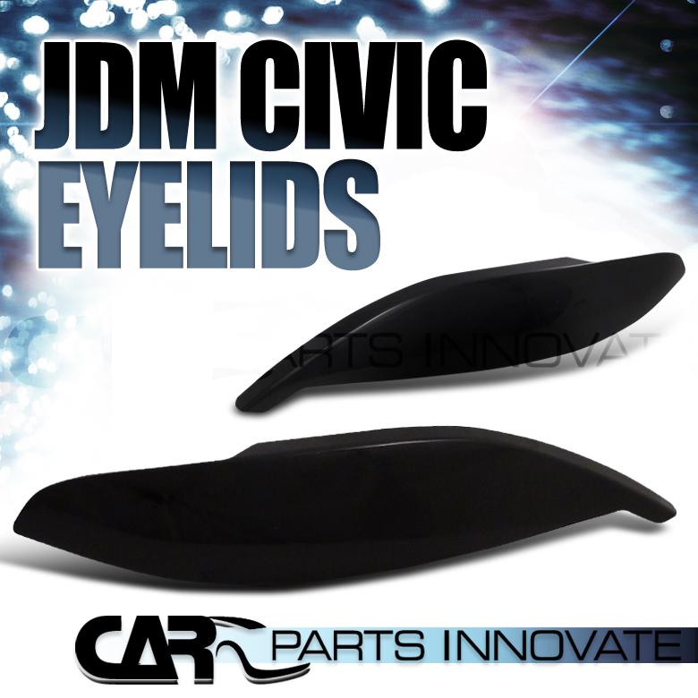 1999-2000 honda civic jdm black abs headlight eyebrows eyelid