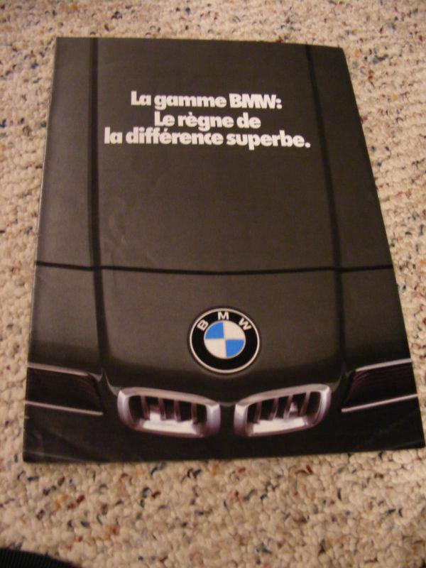 1981 bmw full line brochure, 20pages, french language, 3, 5, 6, 7, m1.  1/81