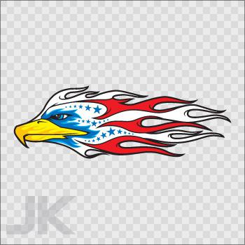 Decals sticker flame flames fire eagle hawk eagles hawks usa flag l 0500 x7zrb