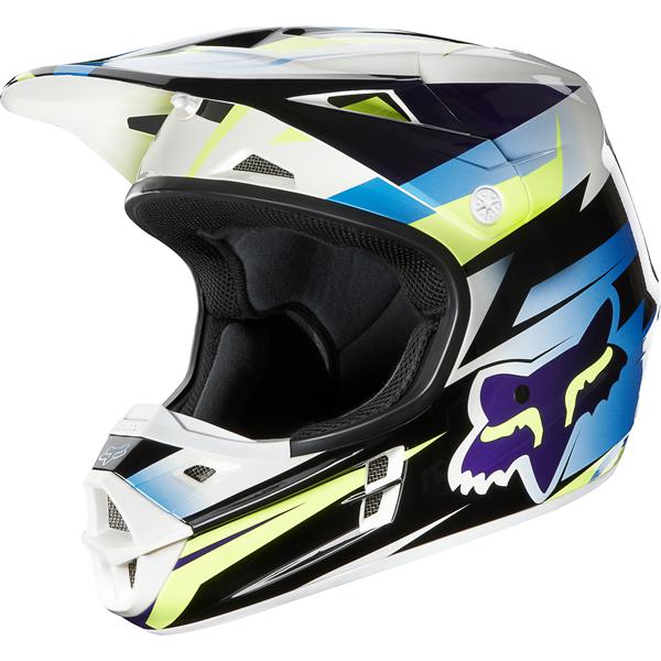 2013 fox racing v1 mx motocross motorcycle helmet costa blue size xl new!! $160