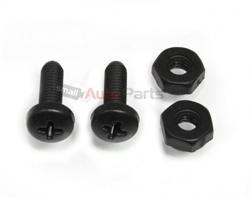 2 black nylon license plate frame bolts screws for motorcycle/chopper/scooter