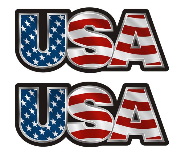 Usa decal set 4"x1.7" american flag old glory car vinyl bumper sticker zu1