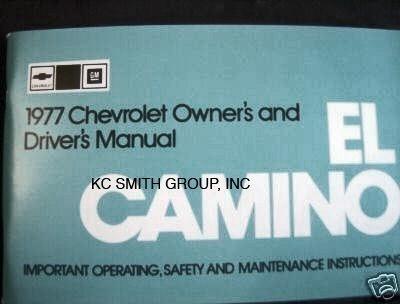 1977 el camino owners manual