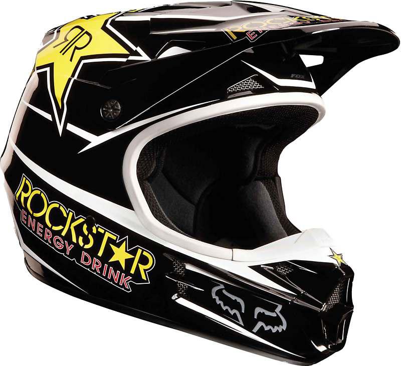 04531-001 fox v1 rockstar helmet youth black mx atv off road motorcycle helmet 