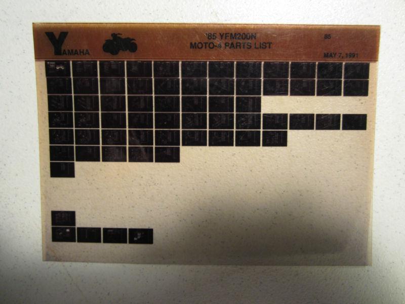 1985 yamaha atv yfm200n moto 4 microfiche parts catalog yfm 200 n