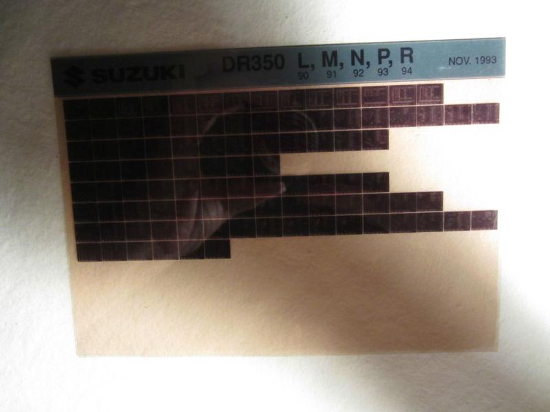 1990-1994 suzuki motorcycle dr350 l m n p r microfiche part catalog dr 350 