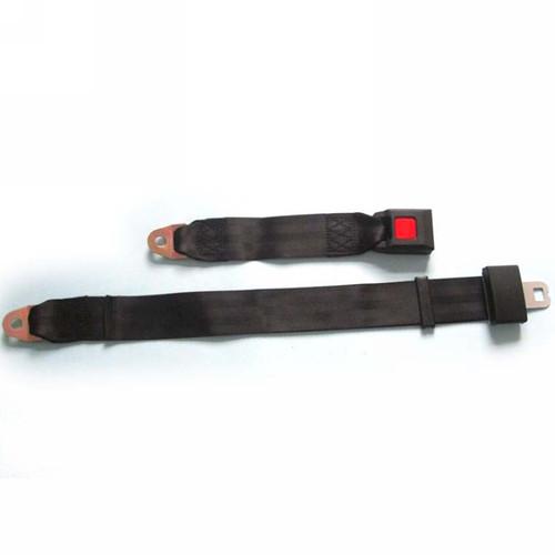 Universal travel 2 point seat belt lap belt adjustable safety black