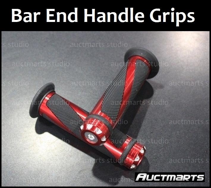 Universal motorcycle bar end handle grips 22mm 7/8'' red st1 d