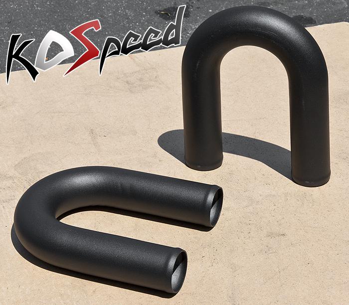 X2 universal 2.25" turbo intercooler custom pipe u-bend 180°  black powdercoat