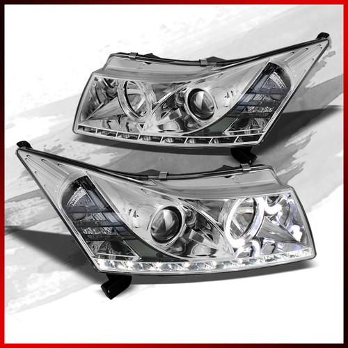 11-13 cruze chrome halo projector headlights w/drl led running lights built-in