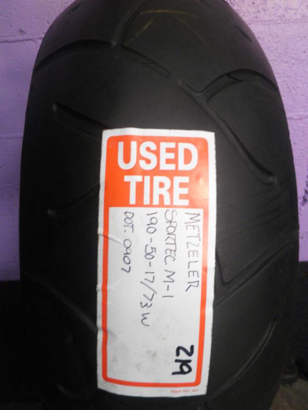 Used 190/50zr17 metzeler  190/50/17 rear motorcycle tire sportec m1 (219)