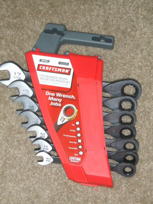 New craftsman metric 7 pc universal design ratcheting wrench set #21030