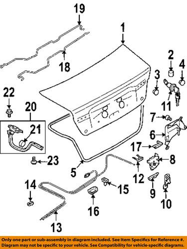 Subaru oem 57331ag00a trunk lid-cylinder & keys bracket