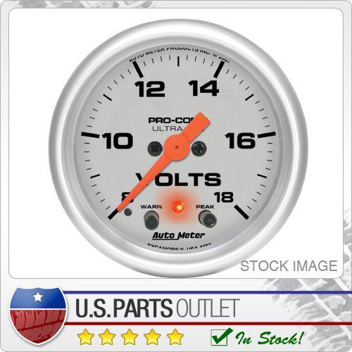 Auto meter 4383 ultra-lite electric voltmeter gauge 2 1/16 in. 8 - 18 volts