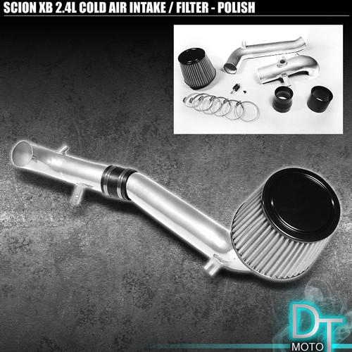 Stainless washable cone filter + cold air intake 08-12 scion xb polish aluminum