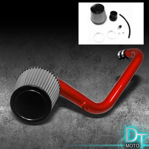 Stainless washable filter + cold air intake 94-01 integra ls/rs/gs red aluminum