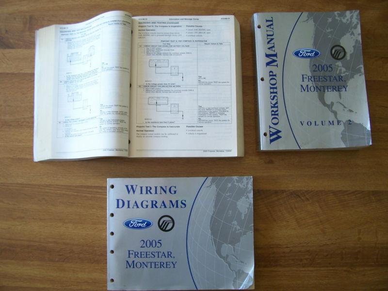 2005  ford freestar, monterey factory manuals  -  vol 1 & 2 plus wiring diagram