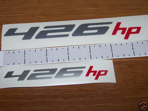 2011-2012 chevrolet camaro 426hp decals *4* silver/red -or- choose your colors