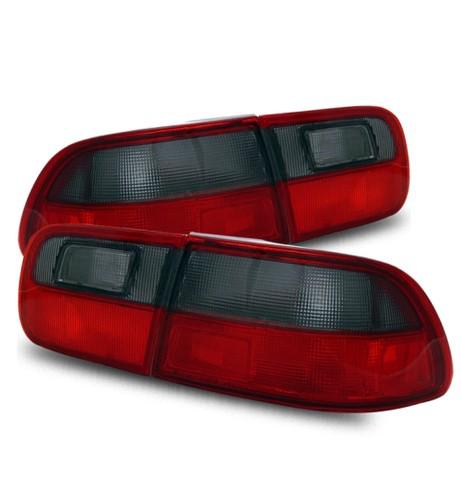 92-95 honda civic eg 2/4dr coupe/sedan jdm red smoke tail lights rear brake lamp