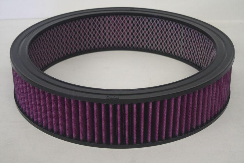 14"x 3" round washable / reusable air filter pro street rod hot rod air cleaner