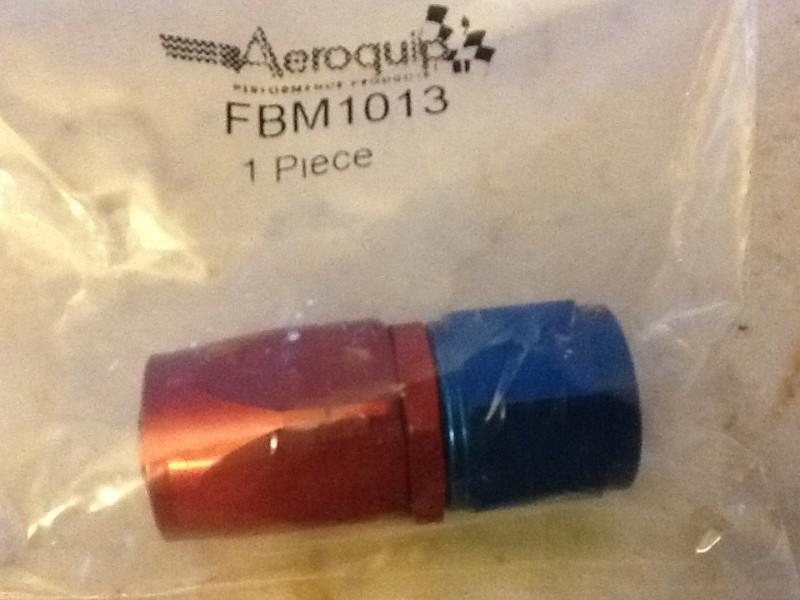 Anodized aeroquip an -8  straight red blue hose fitting pn fbm1013 or fbm4413