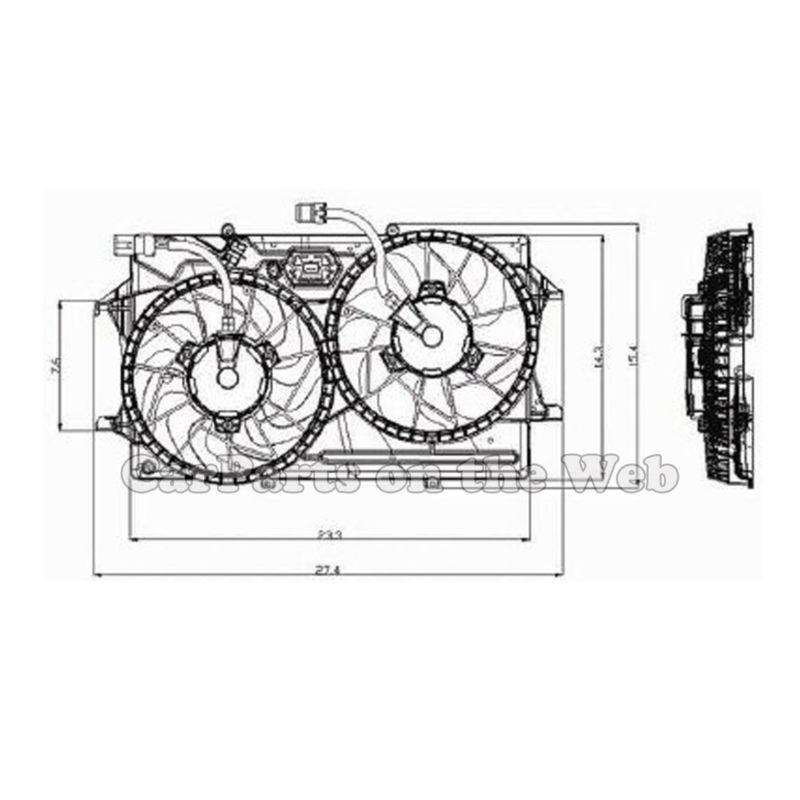 New 2003-2004 ford focus 2.0l dohc dual radiator cooling fan assembly fo3115153