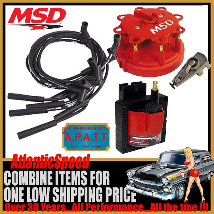 Msd 1986-1993 mustang 5.0 5.0l tune up kit coil black spark plug wires cap rotor