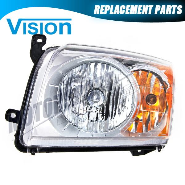 07-12 dodge caliber wo leveling system left side chrome headlight lamp assembly 