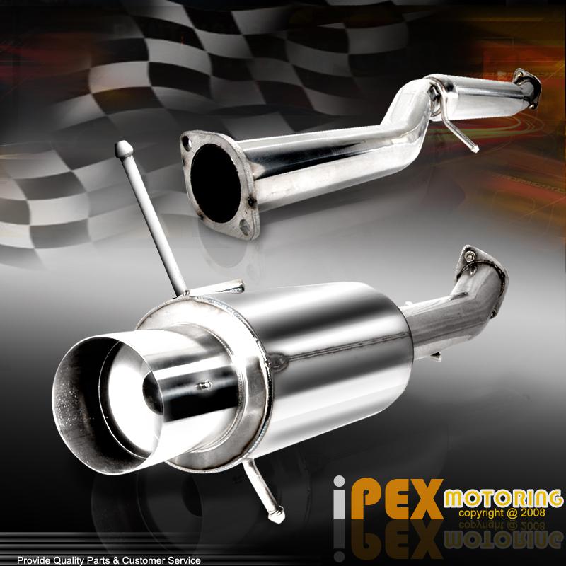 (turbo booster) 02-07 subaru wrx sti wagon sedan 4.5" tip exhaust cat back pipe