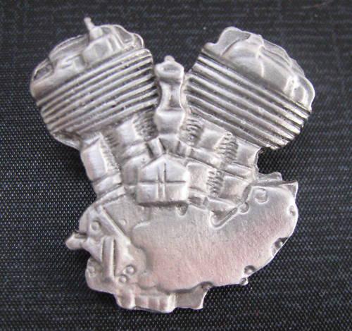 Harley-davidson motorcycle flathead engine vest pin 