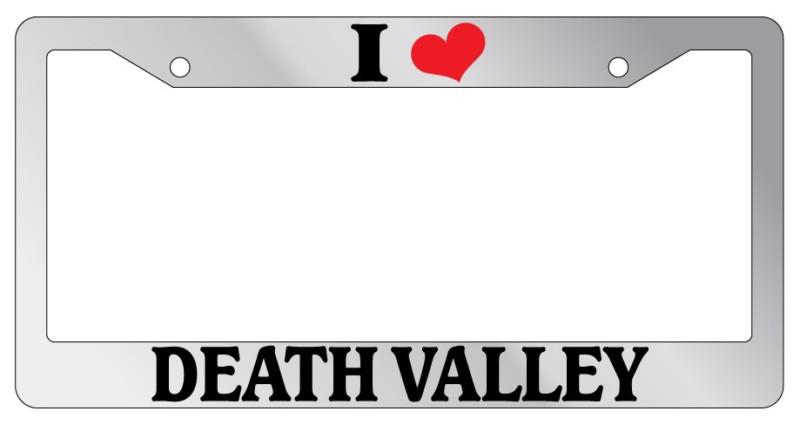 Chrome license plate frame i heart death valley auto accessory novelty