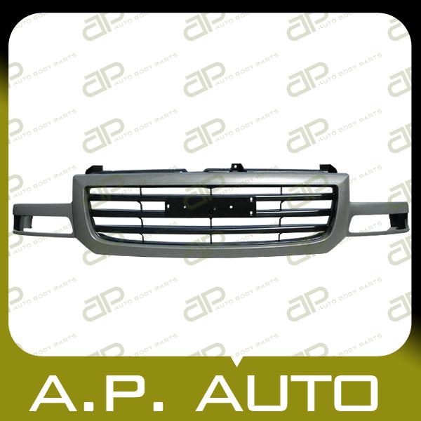 New grille grill assembly replacement 03-07 gmc sierra paintable gray light duty