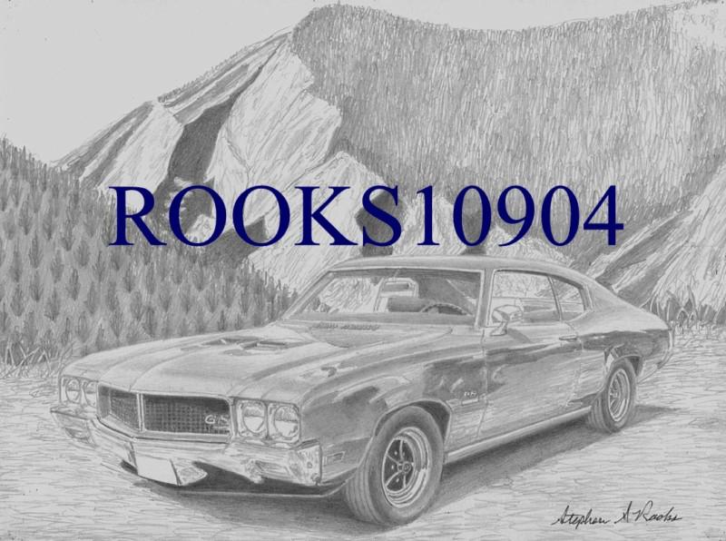 1970 buick skylark gs muscle car art print