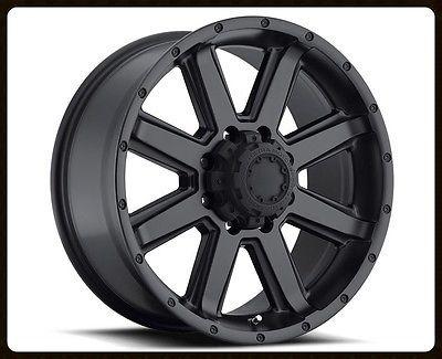 18" ultra 195 crusher black rims & toyo 275-65-18 open country at2 tires wheels